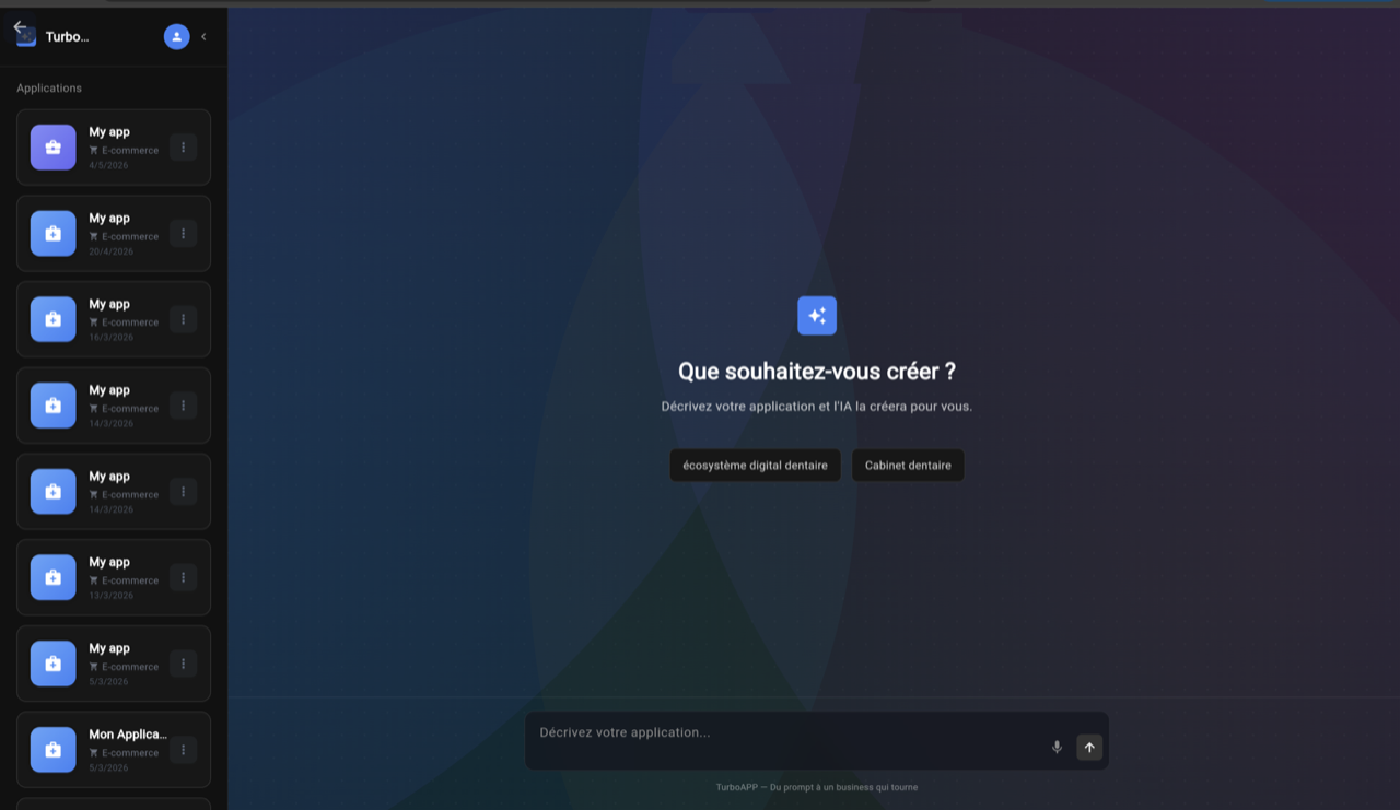 Génération TurboApp par prompt